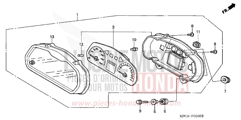 MESSGERAET (XL125V1/2/3/4/5/6) von Varadero 125 SCHWARZ (NH1) von 2002